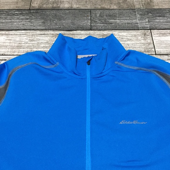 Eddie Bauer First Ascent 1/4 Zip Pullover Men L Blue Gray Stretch Free Heat Pro - Picture 7 of 10